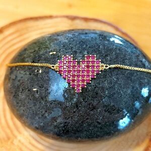 Mandala gold plated heart pixel bracelet